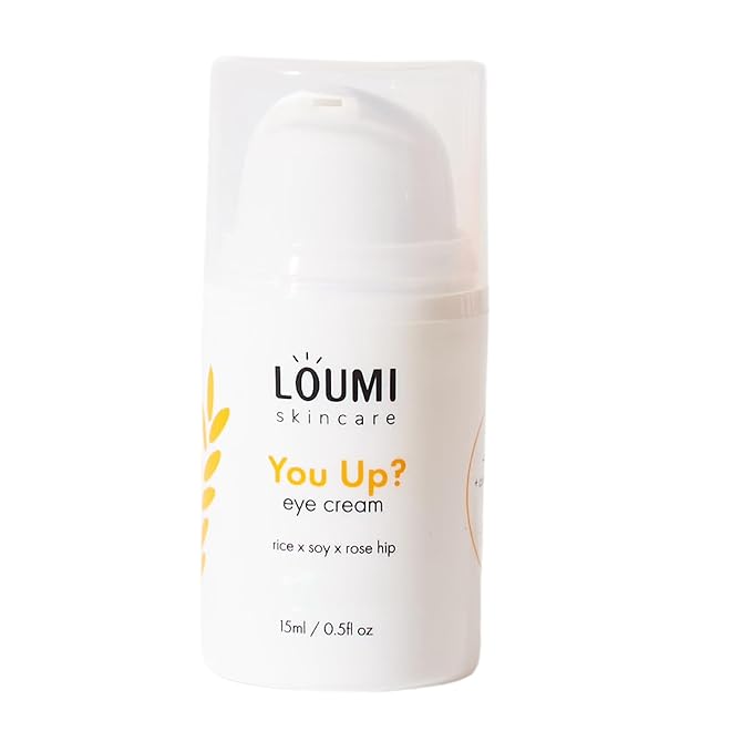 LOUMI Skincare You Up? Rose Hip Eye Cream | Brightening, Hydrating Under-Eye Cream | Reduces Dark Circles, Puffiness & Wrinkles | Rice, Soy & Rosehip Collagen Boost | Natural, Vegan, Cruelty-Free 1oz