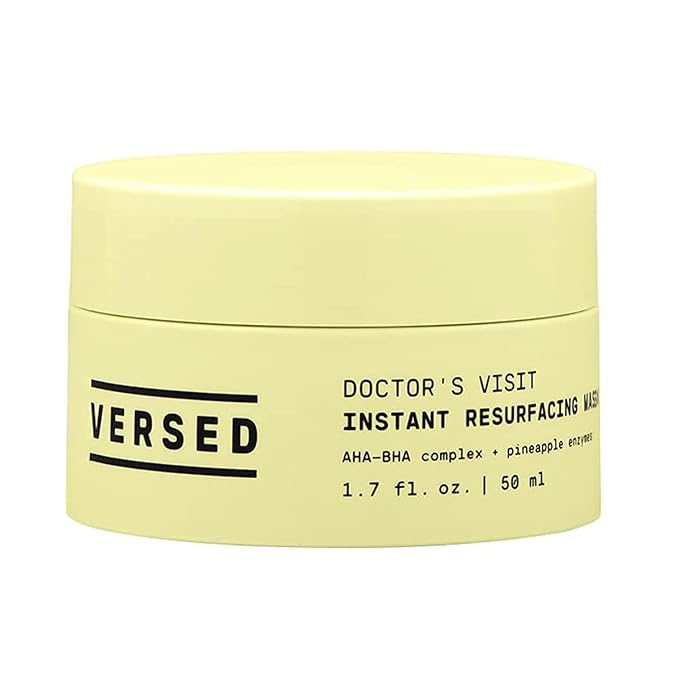 Versed Doctor’s Visit Instant Resurfacing Face Mask - AHA, BHA and Enzyme Exfoliating Mask Helps Reduce Hyperpigmentation - Smooth and Moisturize Skin with Vitamin C - Vegan (1.7 fl oz)