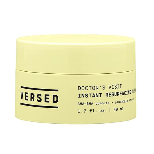 Versed Doctor’s Visit Instant Resurfacing Face Mask - AHA, BHA and Enzyme Exfoliating Mask Helps Reduce Hyperpigmentation - Smooth and Moisturize Skin with Vitamin C - Vegan (1.7 fl oz)