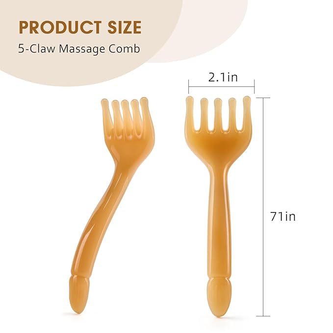MoyRetty 2 Pack Manual Scalp Massagers, Perfect Scalp Massage Comb for Men & Women Home or Travel Use, Head Spa Gua Sha Tools for Relaxing(Brown)