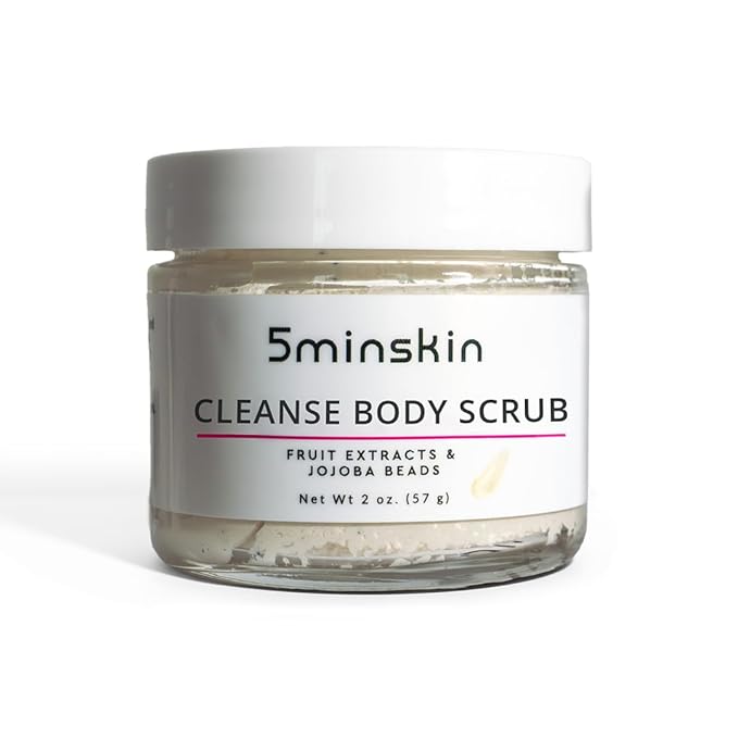 5minskin Body Scrub with Fruit Extracts and Jojoba Beads | Nourishes Bath | Smoothing Body Scrub | Hydrating and Exfoliating | Essential Care