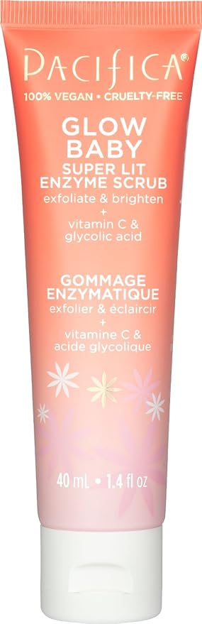 Pacifica Mini Glow Baby Brightening Facial Cleanser 1.4 oz – Vitamin C & Glycolic Acid (AHA) Face Wash– Daily Cleanser for Anti-Aging Exfoliating for Smooth, Even Glowing Skin Vegan Clean Beauty