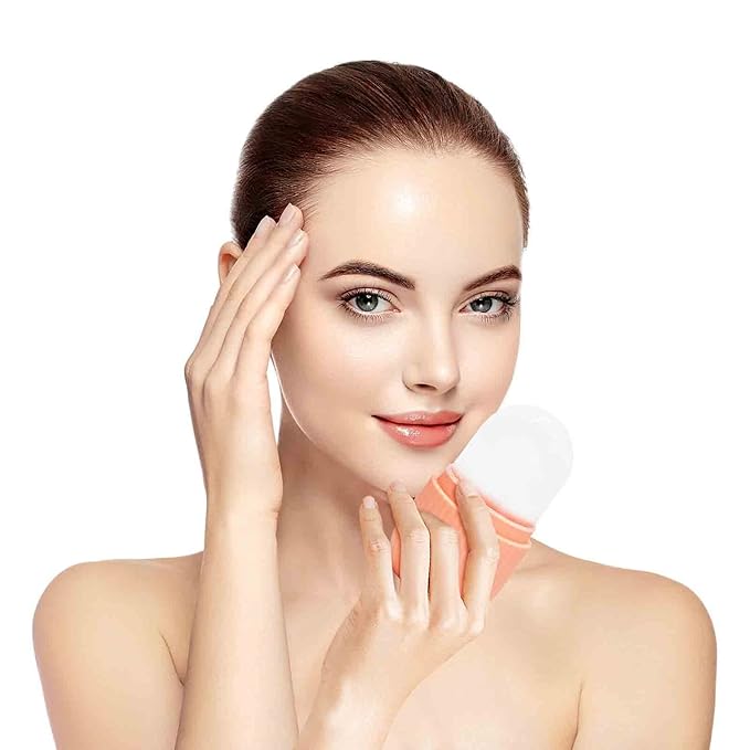 Ice Face Roller, Ice Roller for Face and Eye,Puffiness Relief,Face Roller Skin Care,Naturally Tone and Tighten Skin,Silicone Facial Massage Ice Mold,Reusable Face Massage,Ice Mold for Face Beauty Gift for Women (Pink)