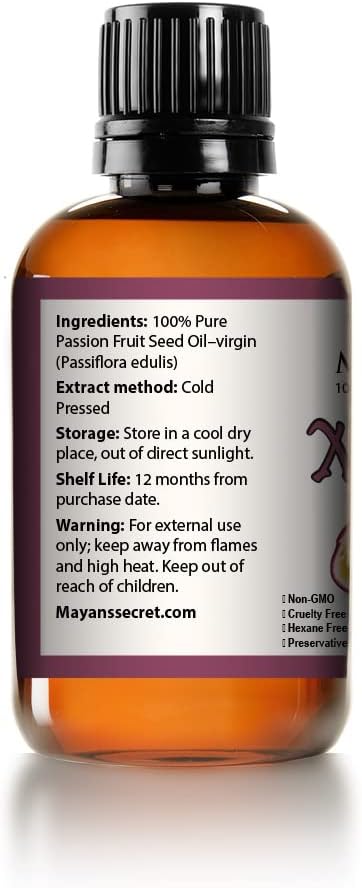Mayan's Secret Pure Carrier and Essential oils for Skin Care, Hair, Body Moisturizer for Face-Anti Aging Skin Care (Maracuja Oil (Passion Fruit), 4oz)