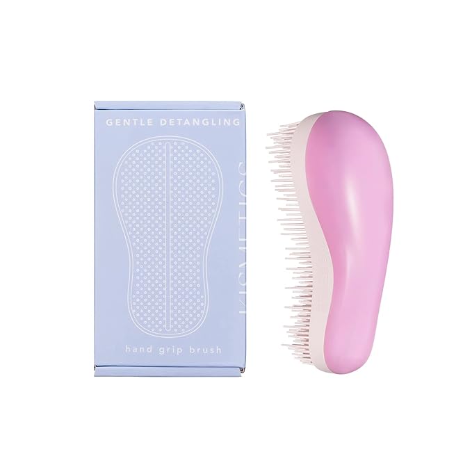 Hand Grip Brush, Gentle Detangling, Detangler Hair Brush for All Hair Types. For use on Wet or Dry Hair (Lavender Pink)