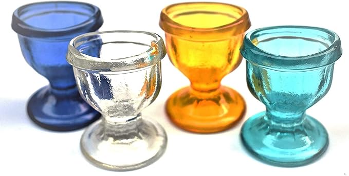 Glass Eye Wash Cup - Clean and Healthy Eyes | Soothing Relief from Irritants, Dust, Dry Eyes | Set of 2 Cups with Eye-Shaped Rim for a Snug Fit