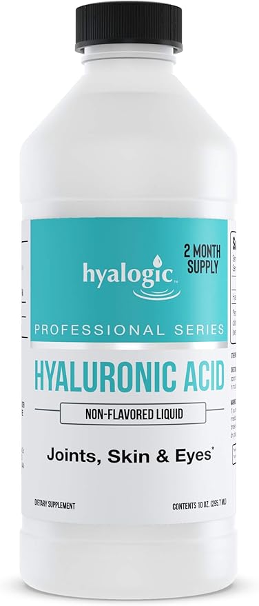 Hyalogic Professionals Series - Hyaluronic Acid Supplement for Whole Body Hydration - 100 mg Ingestible HA Liquid Supplement; Odorless, Tasteless & Preservative Free for Skin & Eyes - 10 oz