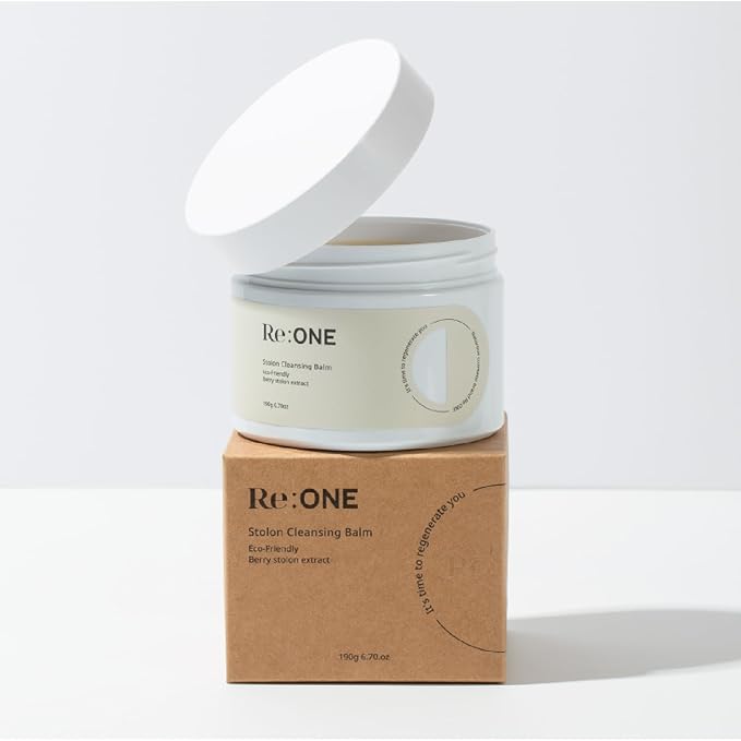 Re:ONE Strawberry Cleansing Balm, 6.7 oz (190 g) Blackheads Remover, Korean Makeup Cleanser, Korean Skin Care, Vegan Formula