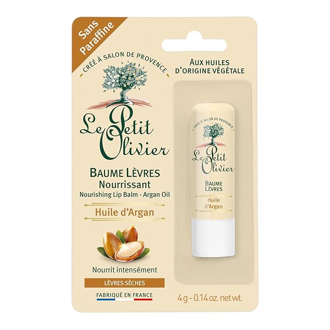 Nourishing Lip Balm Stick - Enriched with Argan Oil - Softens and Smooths Dry Lips - Made with Natural Vegetable Oils - 0.14 oz