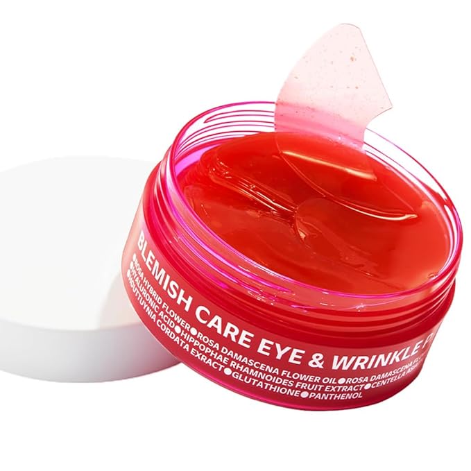 ISOI Blemish Care Eye & Wrinkle Patch, Hyaluronic Acid Eye Masks for Hydration & Firming with Bulgarian Rose Oil, Targeted Care for Fine Lines & Forehead, Korean Skin Care (90pcs, 90g)