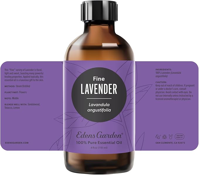 Edens Garden Lavender-Fine Essential Oil- 100% Pure Premium Grade, Undiluted, Natural, Therapeutic, Aromatherapy, The Best for Diffuser, Candle, Humidifiers, Kid Safe 118 ml (4 fl oz)