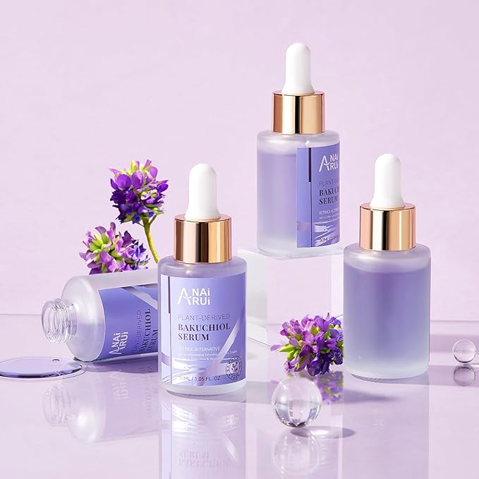 ANAI RUI Bakuchiol Face Serum for Face, Bakuchiol Retinol Alternative Serum,Smoothing Face Serum with Hyaluronic Acid & Peptide Sensitive Skin Serum, Anti Aging & Wrinkle Serum, 1Fl.Oz