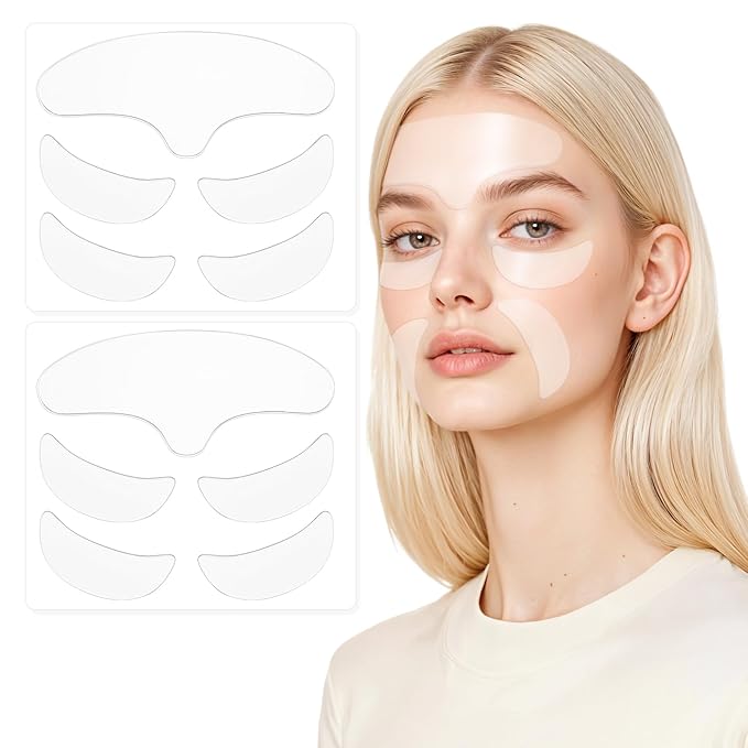 10 Pcs Forehead Wrinkles Patches Reusable Anti Wrinkle Patches Wrinkle Remover Mask Silicone Face Tape Smooth Fine Lines Wrinkles Treatment for Women Facial Beauty Skincare