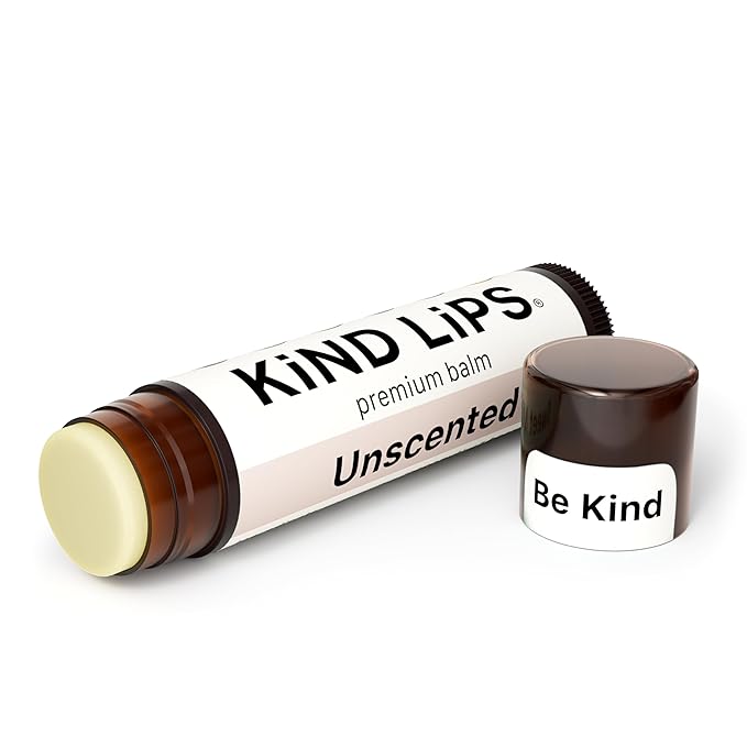 Unscented Lip Balm – Hydrating & Moisturizing with Organic Ingredients | Natural Lip Care for Dry, Sensitive Lips | Castor Oil, Gluten & Grain Free | Clean Beauty | Kind Lips Single Tube