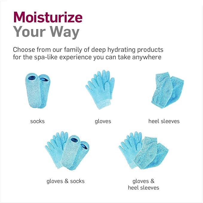 NatraCure Moisturizing Gel Gloves - (for Dry, Cracked Skin, Aging Hands, Cuticles, Eczema, After Hand Washing, Instead of Overnight Sleeping Gloves, Lotion, Cream) - Color: Aqua