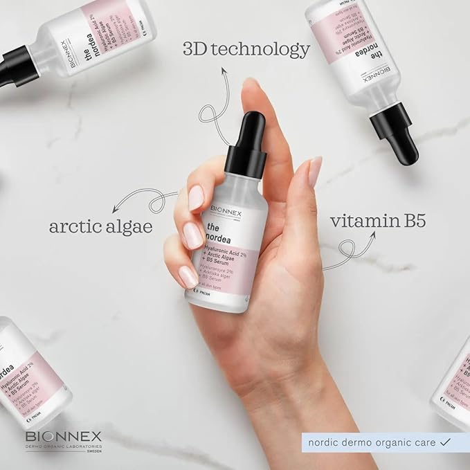 The Nordea - 2% Hyaluronic Acid Serum for Face with Arctic Algae & Vitamin B5 | Anti-Aging Serum for Fine Lines, Wrinkles Hydrating Serum (2% Hyaluronic Acid Skin Serum for Face)