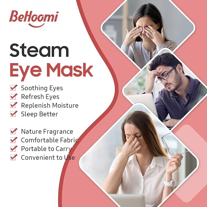 30Packs Steam Eye Mask, Heated Eye Mask Warm Compress for Eyes, Self Heating Warm Eye Masks Disposable Steam Mask for Home Sleep, Spa, Travel Essentials & Relaxation Gifts (Rose)