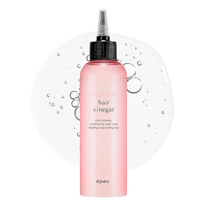 A’PIEU Raspberry Hair Vinegar - Scalp Cleanser & Detox for Oily Scalp, Buildup & Dandruff, pH-Balancing Rinse for Fresh, Shiny Hair, Korean Hair Care, 6.76 fl oz