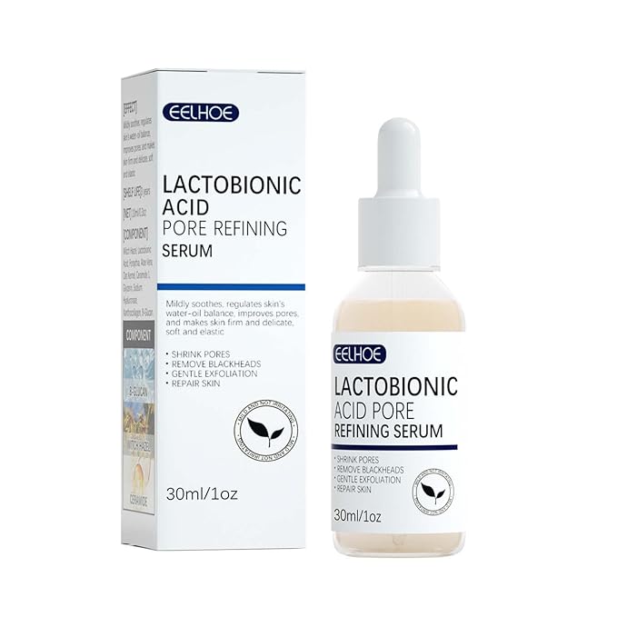 Lactobionic Acid Pore Refining Serum,Minimize Pores Serum Gentle Formula Clean Pore Shrink Pore Firming Skin Reduce Fine Lines Facial Liquid for All Skin