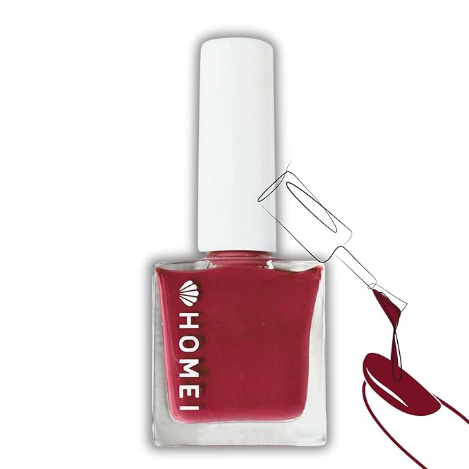 Nail Strengthener from Japan, Nail Hardener with Aloe Vera, Tea Tree Oil& Keratin for Healthy 5-in-1 Nail Solution Including Base Coat, Nail Color, Hardener, Top Coat & Nail Care, Cranberry Red