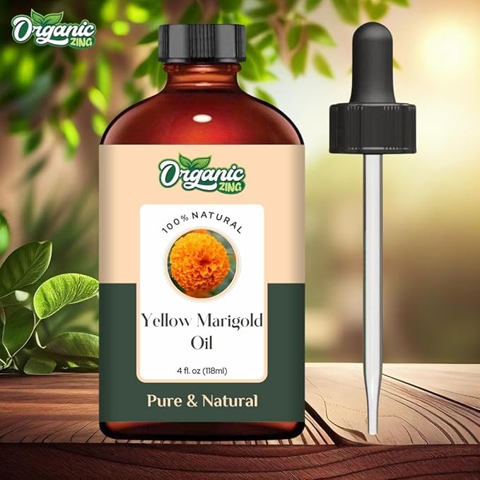 Yellow Marigold (Tagetes erecta) Oil | Pure & Natural Essential Oil for Aroma, Diffusers & Skincare- 118ml/4 fl oz