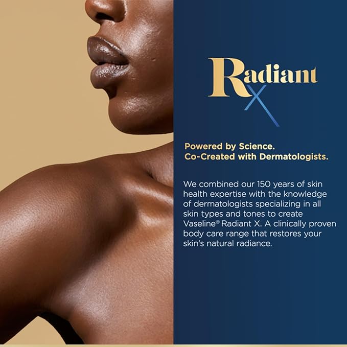 Vaseline Radiant X Skin Care Set – Even Tone Nourishing Body Lotion with 1% Niacinamide, Deep Nourishment Body Cream with Vitamin C + Hydrating Body Oil with Vitamin E (3 Piece Set)