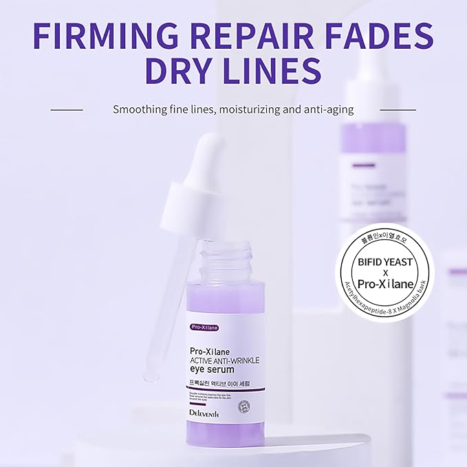 DEleventh Korean Brand Pro-Xilane Active Anti-Wrinkle Eye Serum 30ml / Anti-Aging, Reduces Puffiness, Dark Circles, & Firms Skin, Hydrating, Brightening, and Revitalizing Formula for Youthful Eyes