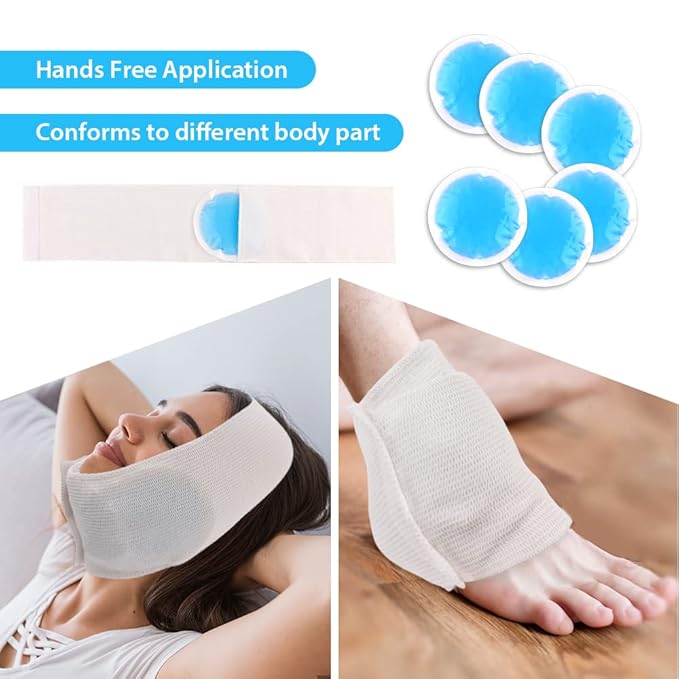 NEWGO Bundle of Cold Gel Eye Mask and Round Ice Pack