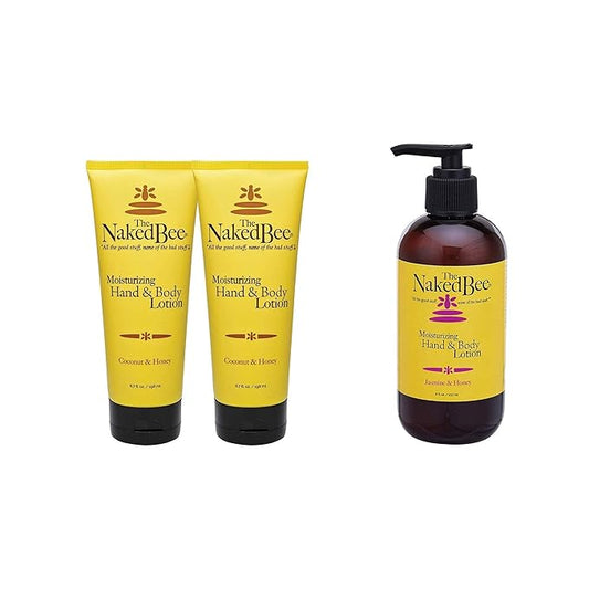 The Naked Bee Coconut & Honey Moisturizing Hand & Body Lotion 6.7oz + Jasmine & Honey Moisturizing Hand & Body Lotion 8oz