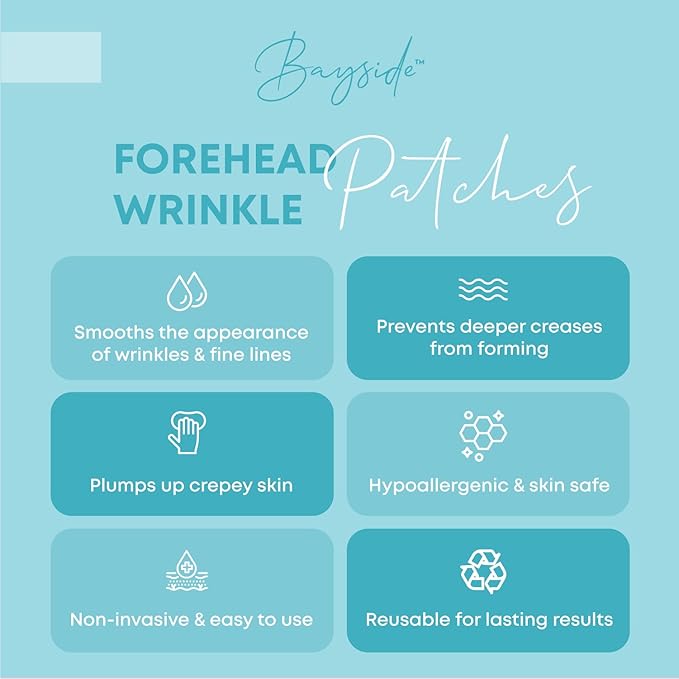 Forehead Wrinkle Patches Reusable | Non-Invasive Wrinkle Treatment for Fine Lines | Works with Face Lift Tape and Eye Patch Kits | Long-Lasting, Gentle Skin Care Solution | Includes Storage Tin