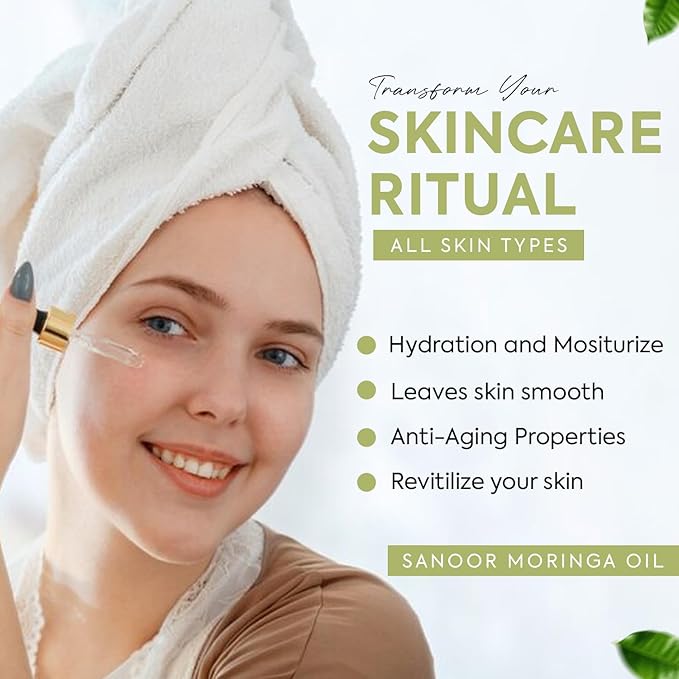 Moringa Miracle Oil - 100% Pure & Cold-Pressed - Deeply Hydrating Oil for Hair & Skin with Natural Nutrient-Rich Hair Butter for Strength & Shine - 2.02oz (60ml)