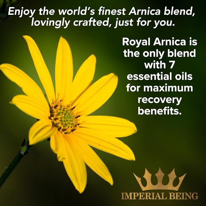 Royal Arnica Oil β Organic Herbal Blend for Muscle Recovery, Bruise Support, Joint Flexibility, Skin Vitality β Longer Lasting Than Arnica Cream or Gel β Infused with Essential Oils (2oz)