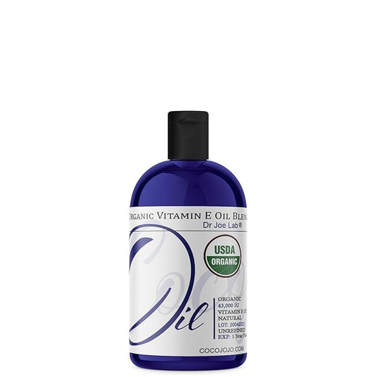 Dr Joe Lab Vitamin E Oil Organic Skin Hair Face Liquid Vitamin E Body 100% Pure Moisturizes Nourishes Non GMO Gluten Free 8 Oz