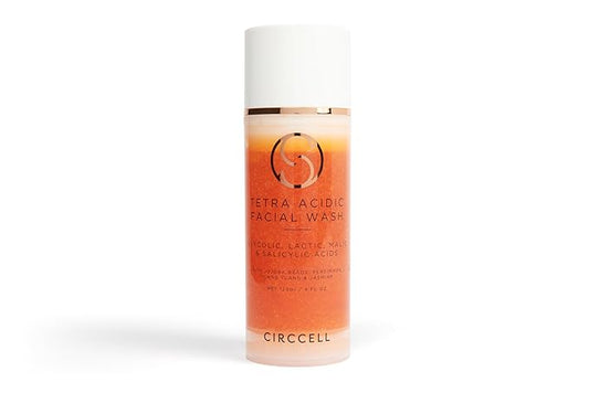 CIRCCELL Tetra Acidic Facial Cleanser: Perfect Your Skin with a Blend of Glycolic, Malic, Lactic, and Salicylic Acids Infused with Nourishing Jojoba Oils