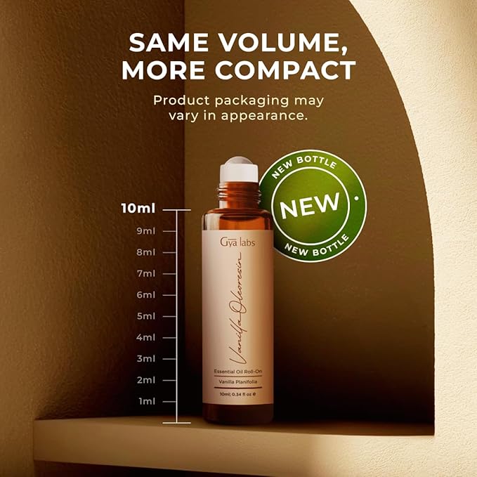 Gya Labs Vanilla Essential Oil Roll on for Skin - 100% Pure Natural Vanilla Perfume Oil for Women, Self Care Roller Aromatherapy, Alcohol Free, Travel Size (0.34 Fl Oz)