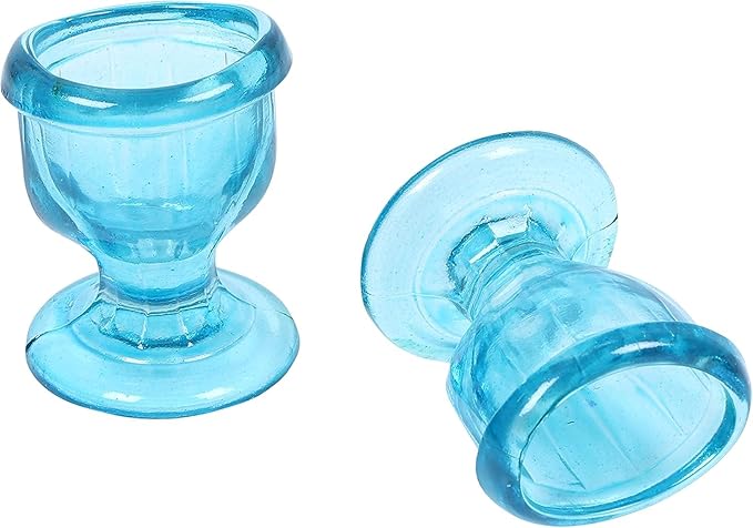 Glass Eye Wash Cup with Ergonomic Design for Snug Fit & Effective Cleansing – Smooth Edge for Comfort Soothing Relief from Irritants, Makeup, Dust, and Dry Eyes (Sky Blue)