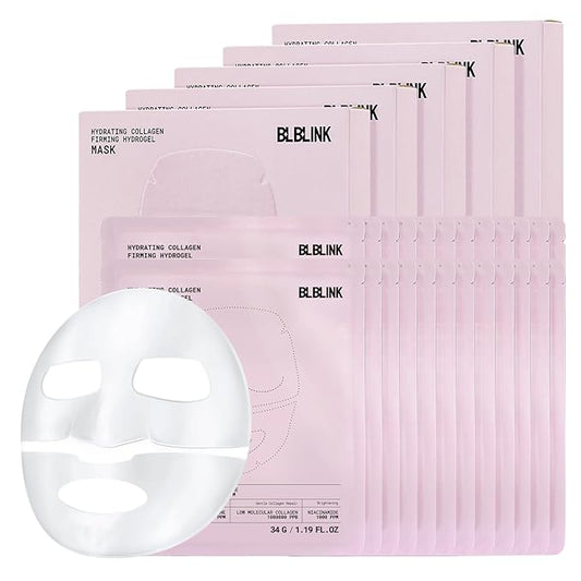 5 Pack Moisturizing Collagen Firming Hydrogel Mask 34gx25ea, Overnight Repair for Dry Skin, Collagen Face Masks, Firming & Anti-Aging, Hydrating Face Masks,Skincare