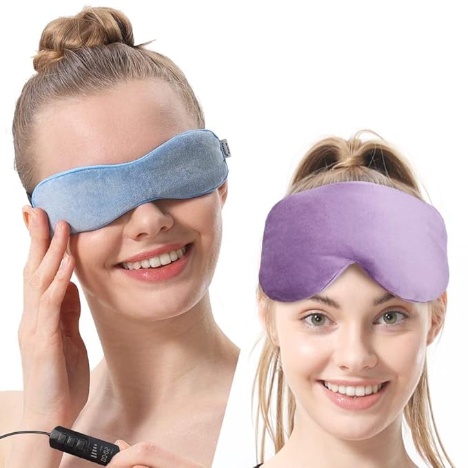 Aroma Season Heated Eye Mask for Dry Eyes, Warm Eye Compress with Flaxseed, Moist Heat Therapy