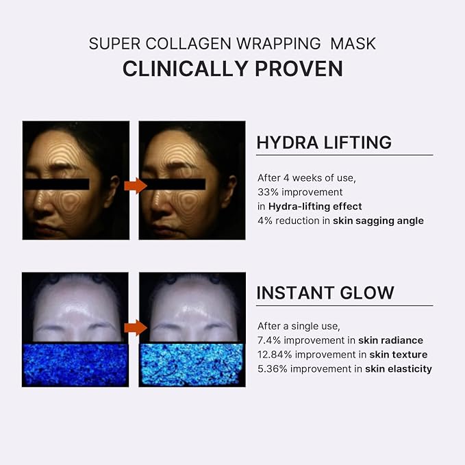 AROCELL Super Collagen Wrapping Facial Mask – Peel Off Face Mask Pack for Firmness and Elasticity Hydrating Exfoliating Skin Care
