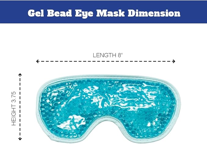 USA Merchant - Cold & Hot Eye Mask Gel Bead Mask for Dry Eyes, Dark Circles, Stress Relief, Migraines, Eye Ice Pack, Reusable, Compress Mask, Convenient Storage Bga (Eye Mask Blue)