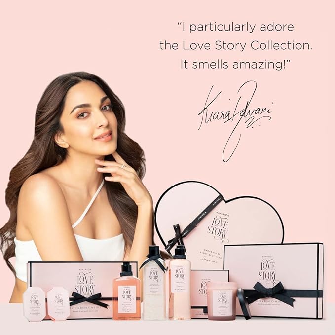 Nothing But Love Gift Set | Romantic Bath & Body Care Kit with Gardenia & Jasmine Fragrance | Includes Body Wash, Lotion & Loofah | Ideal Valentine’s Gift for Women & Men