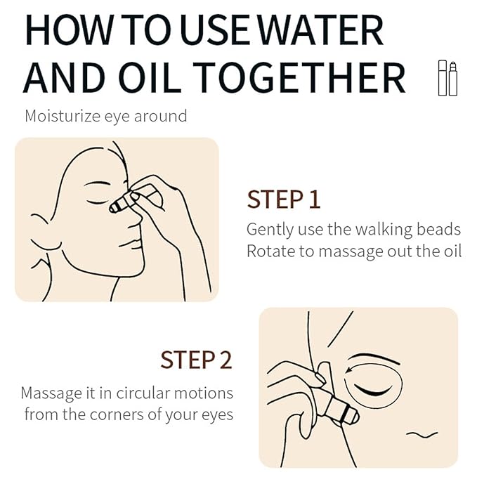 Retinol Caffeine Under Eye Roller Serum, Eye Serum for Dark Circles and Puffiness with 360° Roller Massage Ball, Reduce Wrinkles & Fine Lines, Non-Greasy Nourish Moisturize Lifts Firm Skin