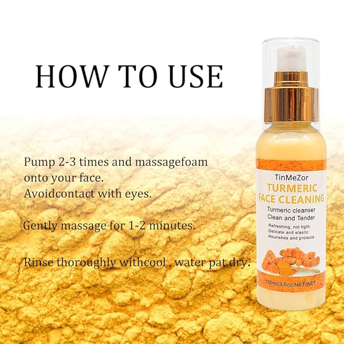 Turmeric Facial Cleanser And Face Scrub Two Piece Set for Face & Body, Turmeric Skincare Set for Women