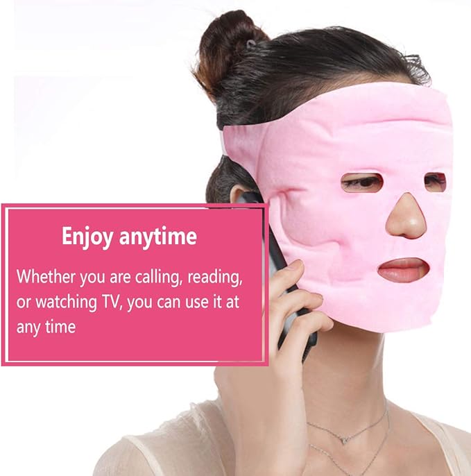 Ice Face Eye Mask for Cold Hot Compress Therapy, Gel Cooling Heat Facial Eye Mask Pack Reusable with Acupoint Massage & Tourmaline Powder for Skin Firming, Puffy Dark Circles Bags Eyes, Relief Pain