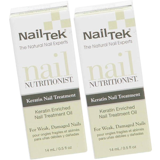 Nail Tek Nail Nutritionist, Keratin Enriched Nail Treatment Oil for Weak and Damaged Nails, 0.5 oz, 2-Pack