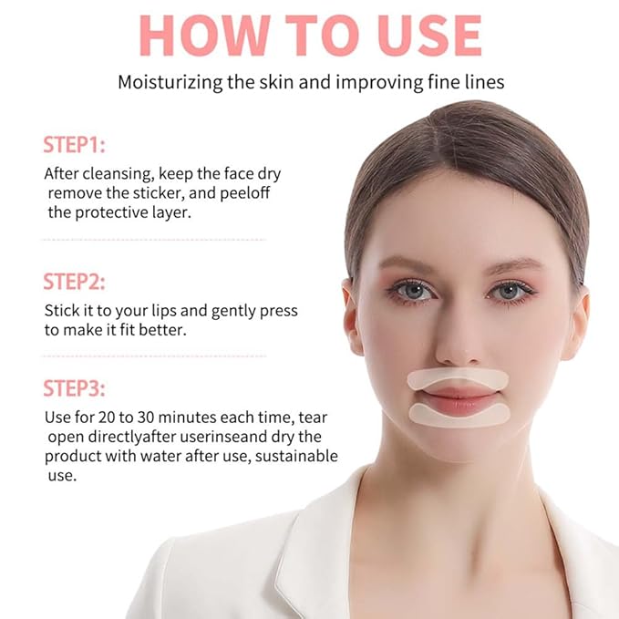 Anti Wrinkle Patches for Lip,Reusable Hydrogel Mouth Tape,Hypoallergenic Silicone Gel Sleep Face Tape,Smooth Fine Lines,Anti-Aging Facial Beauty(lip-5 Pairs)