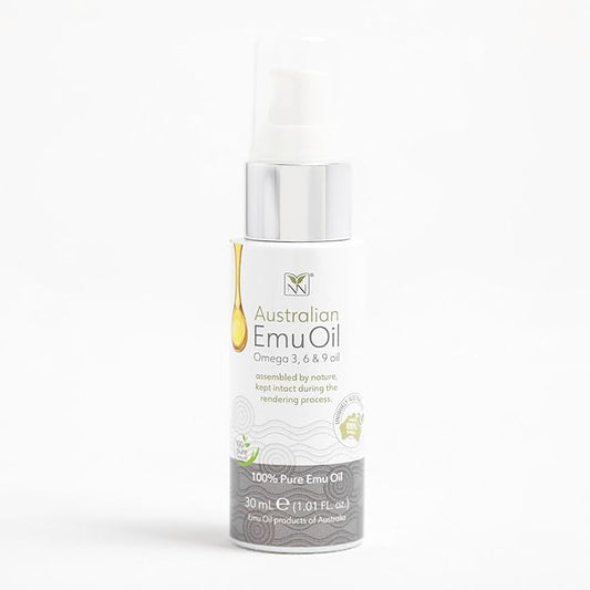 Emu Oil Skin Moisturizer - Scalp, Hair, Face, Body & Nail Moisturizer with Omega 3, 6, 9, Vitamins, & Minerals - Body & Face Serum for Fine Lines, Stretch Marks, Dry Lips & Cuticles - 30mL, Unscented