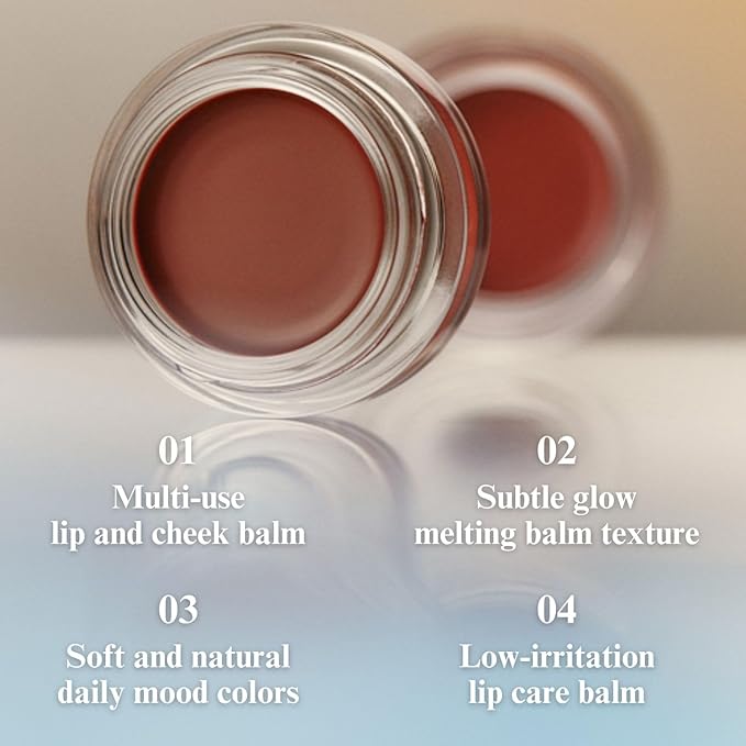 EGLIPS Lip & Cheek Glow Balm - Multi-Use Tinted Melting Balm Blush for Lips & Cheeks Builable and Blendable Texture (06 GLACIER, 0.18 oz)