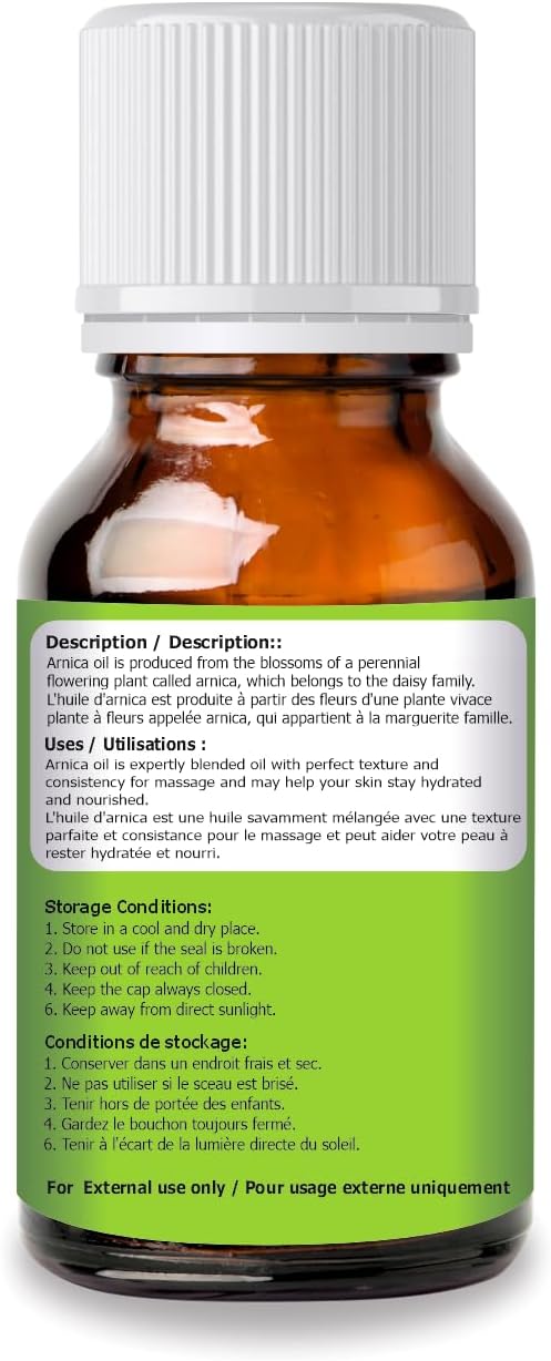 salvia Arnica (Arnica Montana) Therapeutic Essential Oil by Salvia Amber Bottle 100% Natural Uncut Undiluted Pure Cold Pressed Aromatherapy Premium Oil (0.51 Fl Oz (Pack of 1))