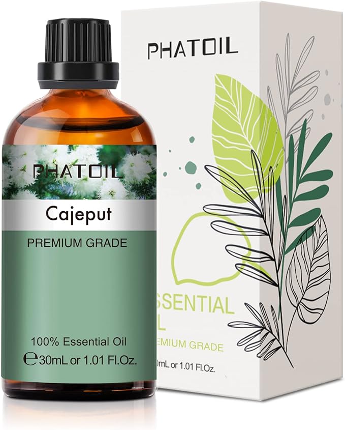 Cajeput 1.01fl.oz Essential Oil, PHATOIL Pure Aromatherapy Oils for Diffuser, Humidifier, Perfect for DIY Soap, Candle, Bath Bombs Making(30ml)